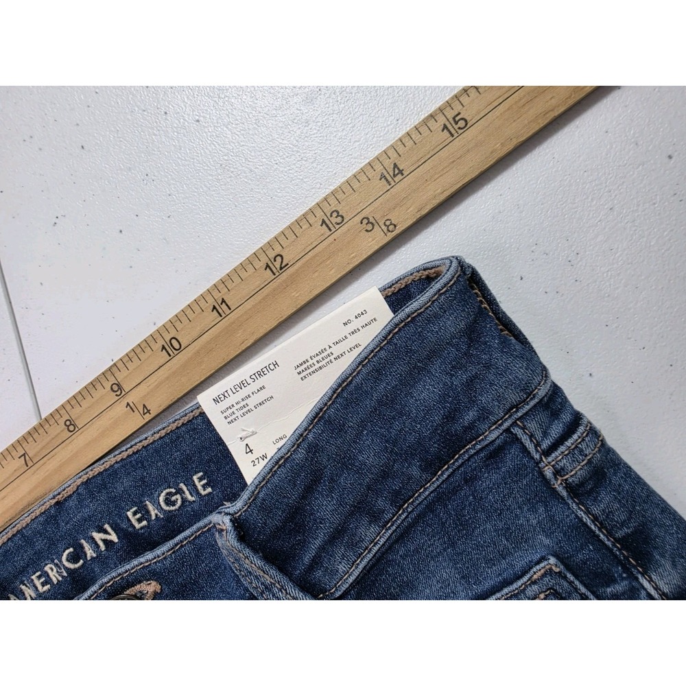 American Eagle Women's Super High-Rise Flare Size 4 Long Next Level Stretch NWT - Picture 5 of 8